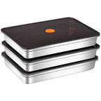 Stainless Steel Food Storage Containers with Airtight Lids, 3 Pack Leakproof Meal Prep Containers, Reusable Bento Boxes for Food, Dishwasher & Freezer Safe Containers for Fruits, Snacks, Leftovers - color: 3-piece set (with sealing cover)