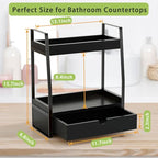 Boulphia 2-Tier Bathroom Organizer Countertop, Bathroom Sink Organizer Countertop, Vanity, Counter Shelf, Black - color: Black