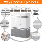 2 Pack Large Home Laundry Basket, Laundry Hamper, Freestanding Waterproof Dirty Clothes Bag, Tall Clothes Hamper - Extended & Reinforced Handles for College Dorm, Family (Light Grey/125L) - size: 2 x 125L