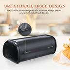 ENLOY Bread Box for Kitchen Countertop, Stainless Steel Bread Storage Bin for Kitchen with Roll Up Lid, Large Capacity Bread Keeper Holds Large Loaves of Bread (Rose Gold) 17 x 11 x 7 IN - color: Matte Black Rose Gold