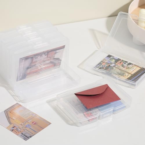 novelinks Transparent 4" x 6" Photo Storage Boxes, 6 Inner Photo Organizer Cases with Tray, Picture Storage Containers for 4x6 Prints, Craft & Memory Card Sorting Box (Clear 1Pack) - color: Clear