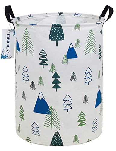 Round Fabric Storage Bin,Decorative Basket,Organizer Basket with Handles,for Clothes Storage,books and 19.7inch(H) x 15.7inch(D) - color: Forest