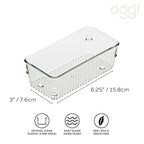 Oggi Clear Drawer Organizer - 3" X 6"- Ideal for Organizing Kitchen Drawers, Office, Desk, Silverware, Kitchen Utensils, Cosmetics and Bathrooms (Pack of 2) - size: 3" by 6" (Pack of 2)