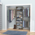 ClosetMaid SuiteSymphony Wood Closet Organizer Starter Kit with Tower and 3 Hang Rods, Shelves, Adjustable, Fits Spaces 5 – 10 ft. Wide, Graphite Grey - style: Graphite Grey Finish
