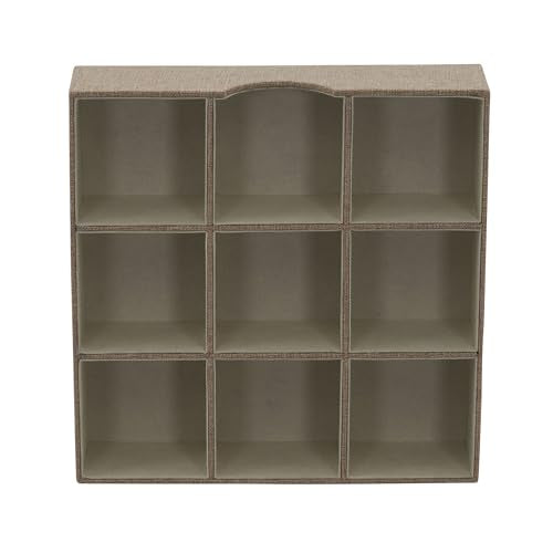 Household Essentials Brown 723-1 Deep 9 Section Drawer Organizer Box for Storage | 12 in x 12 in 3.13 - color: Latte