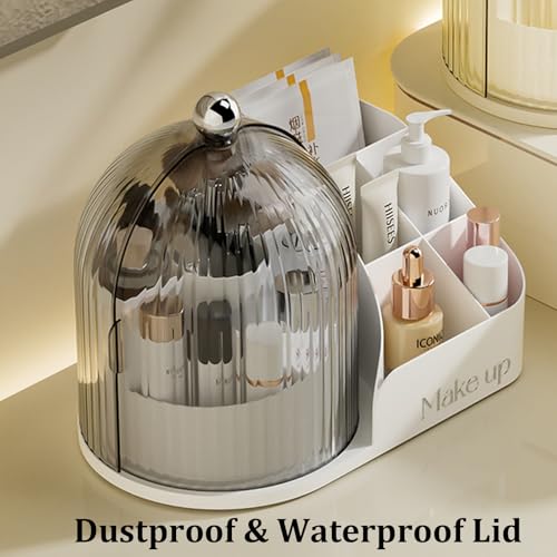 Makeup Organizer with Drawers,Large Capacity Perfume Organizer,Vanity,Bathroom,Bedroom Countertop Storage for Cosmetics, Perfume, Brushes, Eyeshadow, Skincare,Lipstick, Nail Polish (White-Large) - color: White-Large