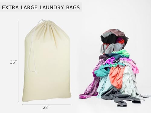 COTTON CRAFT Extra Large Laundry Bags - Heavy Duty Cotton Canvas Drawstring Closure Washable Laundry Bag - Back to School Travel College Dorm Basket Hamper Liner Toys Clothes Organizer Sack -XL 28x36 - size: Laundry Bag / 1 Pack