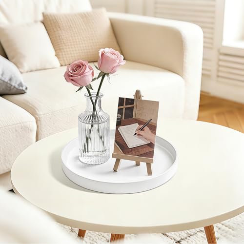 2 Pack 9" Bathroom and Vanity Tray, ABS Bathroom Counter Organizer, Coffee Table Decor for Perfume, Candles, Keys &More. Kitchen Countertop Organizer, Decorative Tray Soap Holder, White - color: White, size: 9" - 2Pcs