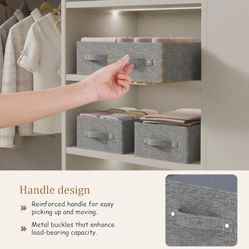 Collapsible Storage Bins, Fabric Organizer Baskets, Cube Boxes for Organizing Home, Office and Closet, Grey, 3 Pack, 13.0x9.0x5.5in - color: Grey, size: 13.0x9.0x5.5 in(3 Pack)