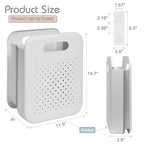 Goderewild Collapsible Laundry Basket, Space-Saving Wall-Mounted Hamper, Detachable Hanging Organizer for Home, Dorms, RVs, Measures 11.8" x 8" x 14.7" In (White) - size: S - 11.8”×14.7”(h)