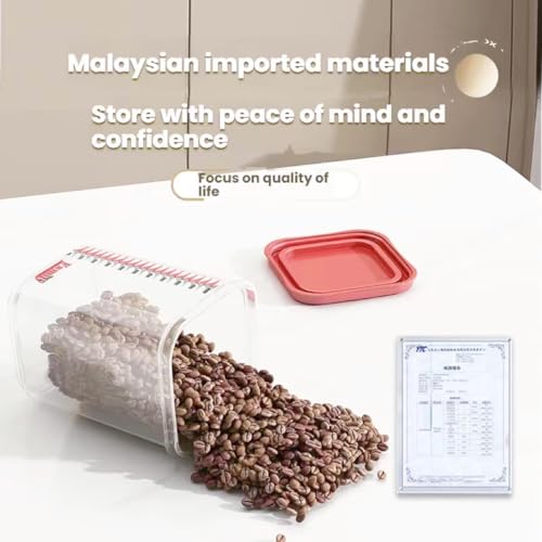 8300ml Airtight Food Storage Container With Lids 9PCS Family Set, BPA-Free Food-grade Plastic Stackable Leak-proof Kitchen Pantry Organizers for Pasta, Nuts, Dry Goods, Snack,Modular Design (Red) - color: Red