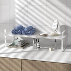 Expandable Kitchen Cabinet Shelf Organizer Rack Heavy Duty Metal Spice Rack Stackable Kitchen Counter Storage Shelf for Kitchen Cabinet Pantry Bathroom (White - 16.5"-27" L x 8" W x 9.6" H - 3Pack) - color: White - 16.5"-27" L X 8" W X 9.6" H - 3pack