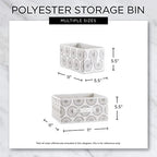 DII Non Woven Polyester Storage Bin, 11x11x5.5-inch, Starburst Gray, 2 Piece