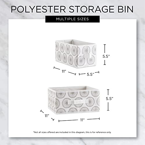 DII Non Woven Polyester Storage Bin, 11x11x5.5-inch, Starburst Gray, 2 Piece