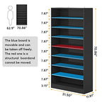 Tribesigns Tall Shoe Cabinet, 9 Tiers 40-45 Pairs Heavy Duty Wood Freestanding Shoe Storage Cabinet, 70.8'' Tall Shoe Cabinet with Open Storage for Entryway (1, Black) - color: Black