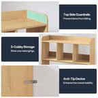 HOOBRO Desktop Bookshelf, Office Desktop Shelf, Desk Hutch with Outlets, Wooden Office Desktop Bookcase, Desktop Organizer Shelf with LED Light Strip and 3 Hooks, for Home, Study, Natural NL12UDSJ01 - color: Natural