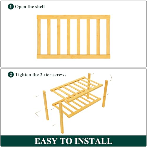 Smiry Shoe Rack, 2 Tier Small Bamboo Shoe Organizer, Stackable Free Standing Wooden Shoe Storage Shelf for Closet, Entryway, Front Door Entrance, Natural - color: Natural, size: 17.32" Wide - 2 Tier - Regular