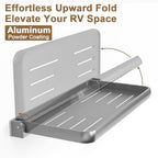 Safoner RV Aluminum Fold-Down Wall Shelf - The Essential Camper Accessory for Interior Organization | Space-Efficient Versatile Floating Storage- 2 Packs