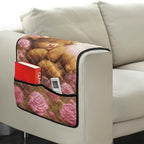 Highland Cattle Rose Daisy Butterfly Print Couch Arm Covers with Pockets Recliner Armrest Cover Furniture Covers Washable Sofa Furniture Protector with 2 Pockets - color: Highland Cattle Rose Daisy Butterfly