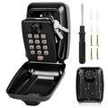 Key Lock Box for Outside, Sturdy Waterproof Wall Mount Lock Box for House Key, 12-Digit Combination Resettable Large Capacity Security Lockbox for Home, Garage, Office, Warehouse - color: A-Black