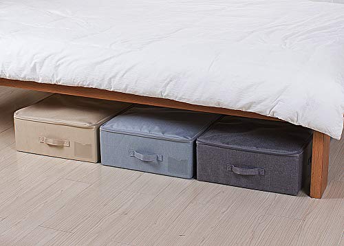 Pack of 2, 100cm Extra-Long Underbed Storage Boxes with Zip Lid – for Blankets, Clothes, Shoes | Washable, Foldable & Sturdy Honeycomb PP Board | Fits Queen/King Bed, Dorm, Closet (Black Gray) - color: Black Gray,2pcs