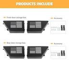 MAIKER 4PCS Metal Front Rear Door Storage Box Compatible with 2007-2018 Jeep Wrangler JK 4 Door, Replaces OEM Door Nets, Expands Interior Storage Space - size: JK/JKU Front ＆ Rear