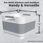 GIMWA 2.6 Gal(10L) Collapsible Wash Basin for Baby Bottles, Gray Space-Saving Collapsible Dish Basin with Drain Plug for bottle washing, Collapsible Bucket for RV Kitchen Essentials - color: Gray