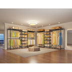 VIPEK X3 Plus Large Expandable Closet Rack Adjustable from 5'10" to 8'8" with Extendable Shelves and Hanger Rods, Freestanding Clothing Racks Modular Closet Systems Wardrobe, Max Load 1360LBS, Black - color: Black, size: X3 Plus
