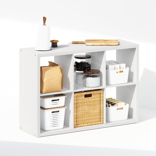 Furinno Cubic Closet Organizers and Storage, 6-Cube Closet Organizer, Open Shelf Closet Storage, Extra Thick Frame for Wardrobe, Bedroom, Living Room, White - color: White, size: 6-Cube