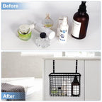 2 Pack Cabinet Door Organizer with Towel Bar, Over The Cabinet Door Storage with Towel Holder for Kitchen Cutting Board,Black