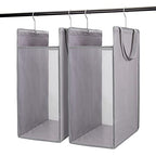 Fentec Hanging Laundry Hamper, Hanging Laundry Basket, Slim Laundry Hamper Bag with Handles, Portable Hanging Closet Hamper, Mesh Heavy Duty Hanging Laundry Bag Grey 2 Pack - color: Grey, size: 2 Pack-One section