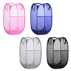 Collapsible Pop Up Laundry Hamper, Extra Large Mesh Foldable Laundry Basket Bag, 28" x 16" x 16", 4 Pack (Black + Pink + Grey + Blue) - color: Black+Pink+Grey+Blue