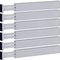 6-Pack Drawer Dividers - 2.6 Inches High, Adjustable 16 to 22 Inches Bamboo Drawer Organizer, Large Expandable Separator for Clothes, Dresser, Bedroom, Bathroom, Baby, Office, Kitchen Utensils, Gray - color: Gray