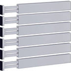 6-Pack Drawer Dividers - 2.6 Inches High, Adjustable 16 to 22 Inches Bamboo Drawer Organizer, Large Expandable Separator for Clothes, Dresser, Bedroom, Bathroom, Baby, Office, Kitchen Utensils, Gray - color: Gray
