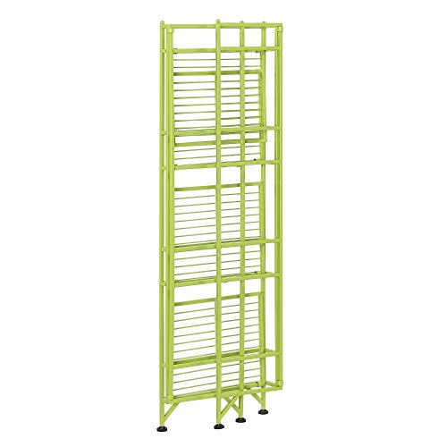 Convenience Concepts Xtra Storage 4-Tier Folding Metal Shelf, Lime - color: Lime