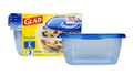 Glad GladWare Deep Dish Food Storage Containers with Lids, Large Rectangle BPA Free Plastic for Soups Salads and Meal Prep, Lock Tight Seal, Microwave Dishwasher Safe, 64 Oz, 3 Count - size: 64 oz - 3 Count, style: Rectangle