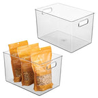 iDesign Storage Bins with Handles - Organizer Bins for Kitchen, Pantry, Bathroom, or Home Office - Set of 2 - Clear - style: Pack of 2