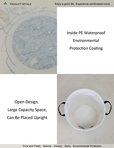 Round Fabric Storage Bin,Decorative Basket,Organizer Basket with Handles,for Clothes Storage,books and sundries (Star astronaut), 19.7inch(H) x 15.7inch(D) - color: Star astronaut