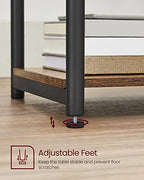 VASAGLE Side Table, Small End Table, Tall Nightstand for Living Room, Bedroom, Office, Bathroom, Rustic Brown and Classic Black ULET273B01 - color: Rustic Brown + Classic Black