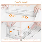Yieach 4 Pack 3.2 Inch Shallow Acrylic Drawer Dividers for Clothes,Expandable Deep Dresser Dividers From 15 to 21'',Adjustable Drawer Separators for Dresser,Nursery and Baby Clothing,Sock,Underwear - color: Clear-4 Pack