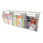 Deflecto Tilt Bins, Interlocking 3-Bins, 24" x 7" x 9.5 ", White (20303OP) - style: 3 Bins