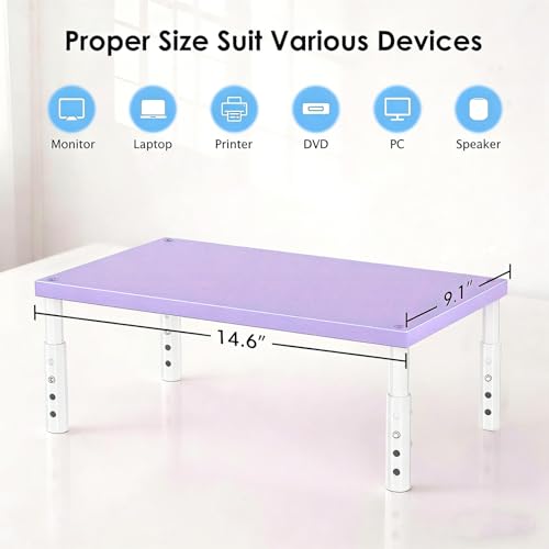 OPNICE Desk Organizers and Accessories, Adjustable Computer Monitor Stand Riser, Laptop Stand, Office Desk Accessories & Workspace Organizers for Women, Purple Wood - color: Purple Wood