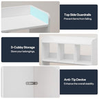 HOOBRO Desktop Bookshelf, Office Desktop Shelf, Desk Hutch with Outlets, Wooden Office Desktop Bookcase, Desktop Organizer Shelf with LED Light Strip and 3 Hooks, for Home, Study, White WT12UDSJ01 - color: White