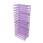 Simple Trending 2 Pack 8 Tier Letter Tray Paper - Mesh Desk File Organizer for Office School Desktop, Violet - color: 2 Pack 8 Tier Violet-Mesh Desk