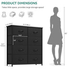 YITAHOME Fabric Dresser with 8 Drawers, Tall Dresser with Fabric Bins, Storage Tower Unit, Chest of Drawers for Living Room, Hallway - color: Black(new 2025)
