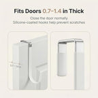 10-Pocket Over the Door Organizer with Heavy-Duty 600D Oxford Fabric, Upgraded Hooks with Silicone Protectors for Dorm, Closet Storage, Bedroom, Bathroom