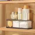 PAVSTINE Medicine Cabinet Organizer 2 Pack, Stackable Storage Drawers with Removable Divider, Make Up Organizer for Bathroom Mirror Cabinets, Vanity, Closet, Countertop - Clear - size: 2-Tier
