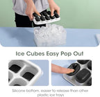 DOQAUS Ice Cube Tray with Lid and Bin - 4 Pack Silicone Ice Cube Trays for Freezer, Stackable Ice Bucket Kits with Storage Container & Scoop for Kitchen, RV, Cocktail, Coffee - color: Dark Black