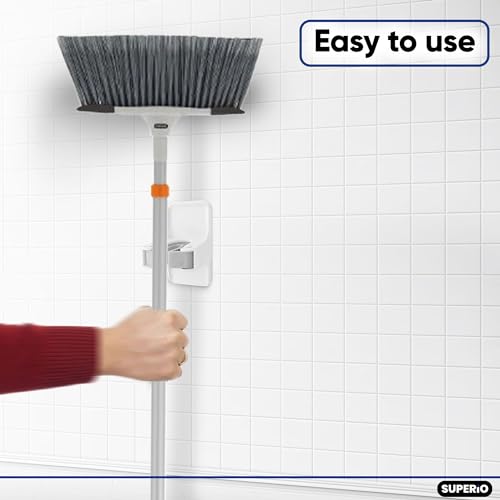Superio Broom Organizer, Single Plastic Broom & Mop Organizers (Plastic, 8) - size: 8
