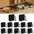 Under Cabinet Cutting Board Holder – 12 Pack Pot Lid & Chopping Board Organizer Rack, Stainless Steel Adhesive Storage for Kitchen Cabinets & Counter, No Drilling Required (Black)